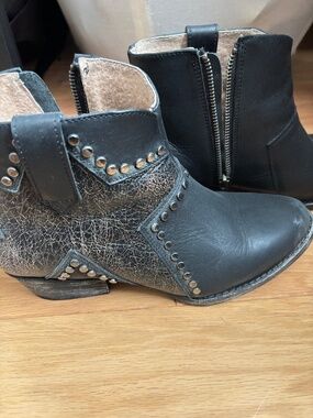 Black studded black booties